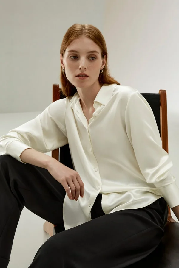 Oversized silk shirt