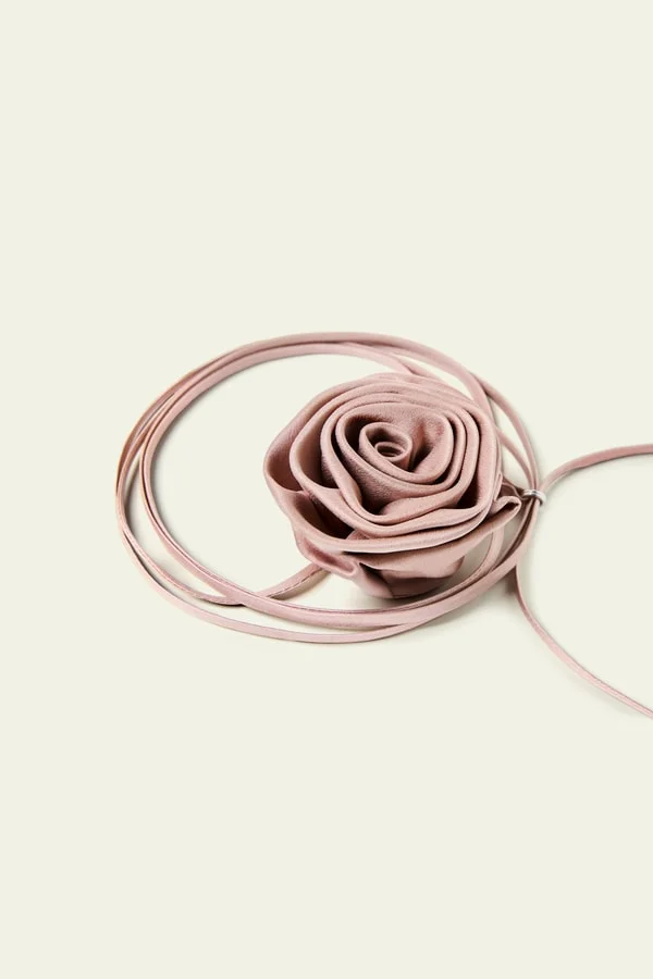 Silk rosette necklace